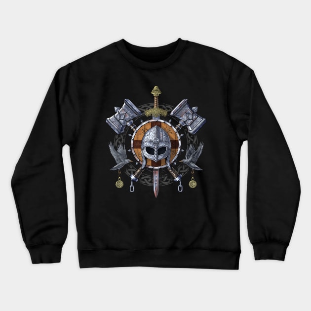 Nordic Viking Warrior Armory Crewneck Sweatshirt by underheaven